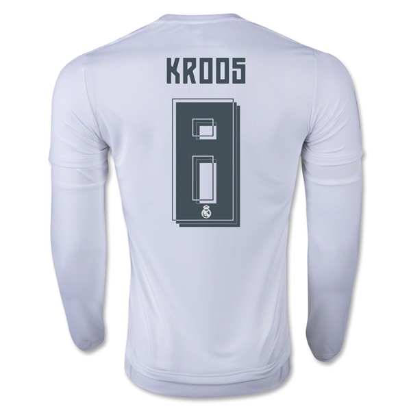 Real Madrid 2015-16 KROOS #8 LS Home Soccer Jersey